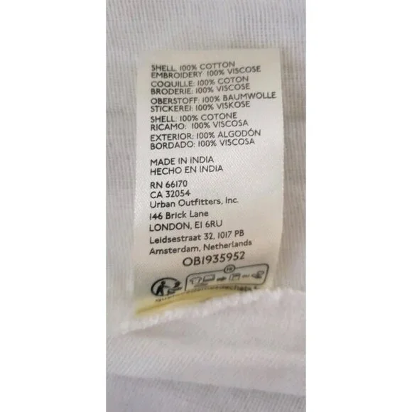 NEW FREE PEOPLE MORE TO COME EMBROIDERED LONG SLEEVE IVORY MINI DRESS LARGE